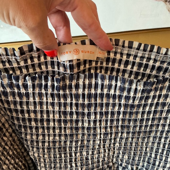 Tory Burch Navy & White Smocked Dress - Picture 2 of 5